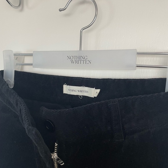 Nothing Written, Black Stretch Cotton Corduroy Straight Leg Pants - Picture 4 of 9